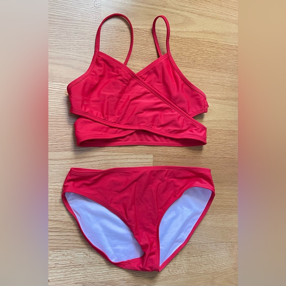 girls red bathing suit - size 14